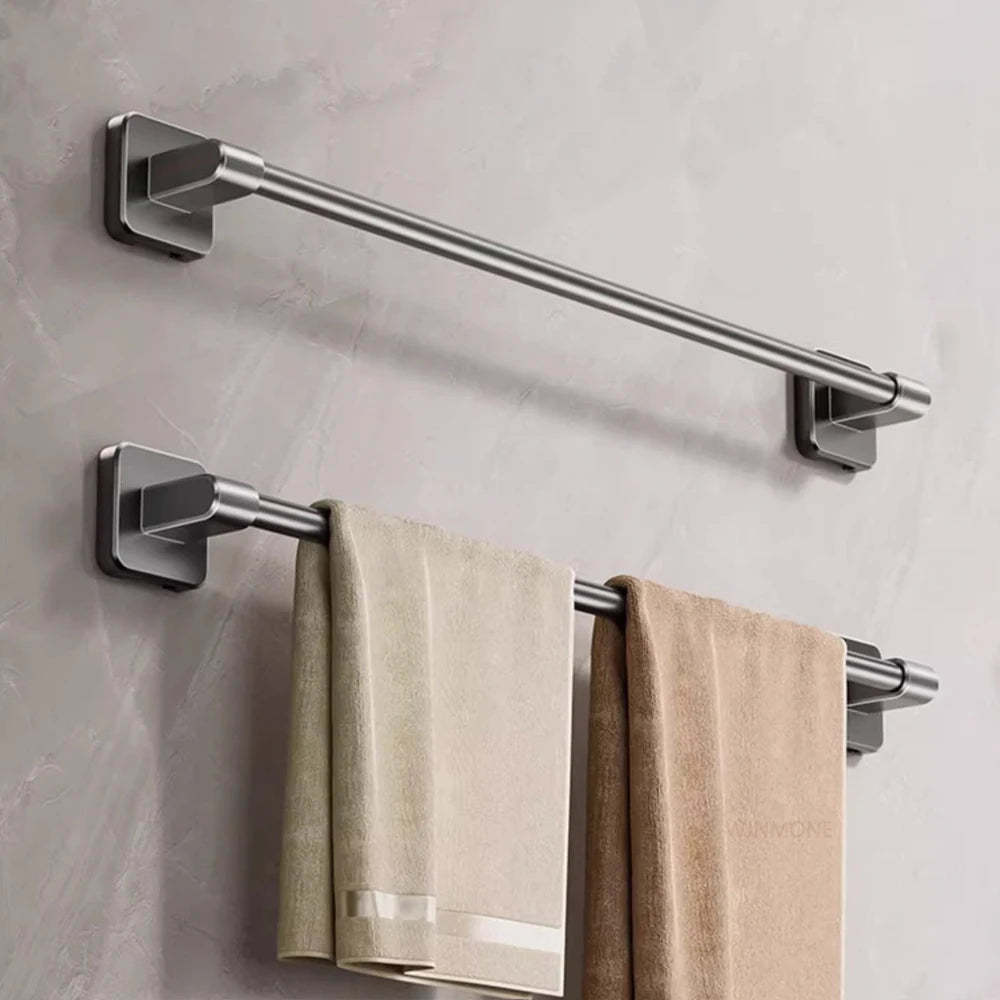 Bathroom Towel Rack Punch Black White Grey Bath