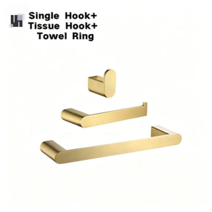 Brushed Gold Bathroom Toilet Brush Holder Toilet Paper
