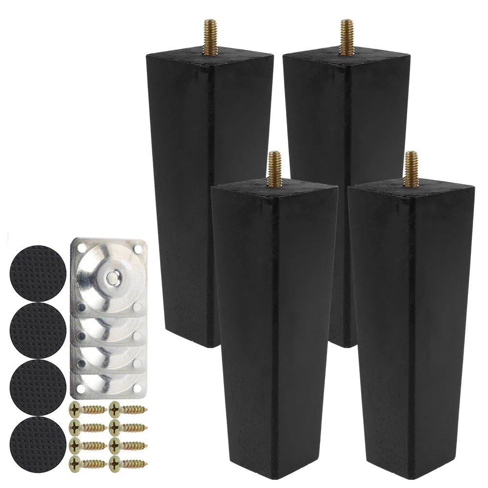 4pcs Solid Wood Furniture Legs Square Sofa Table