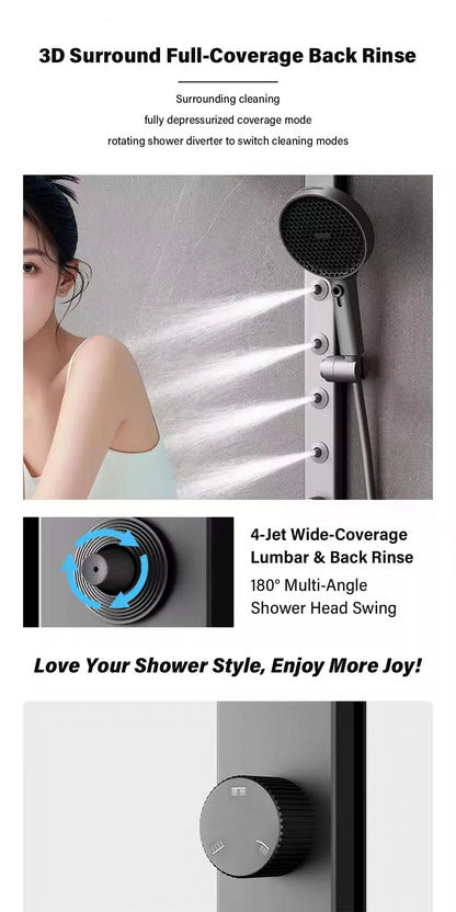 Luxury Spa Jet Shower System Led Display Copper