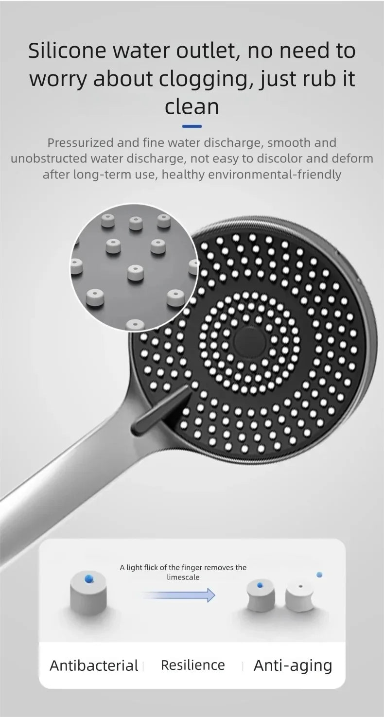 Gun Gray Bathroom Shower System Rainfall Piano Keys