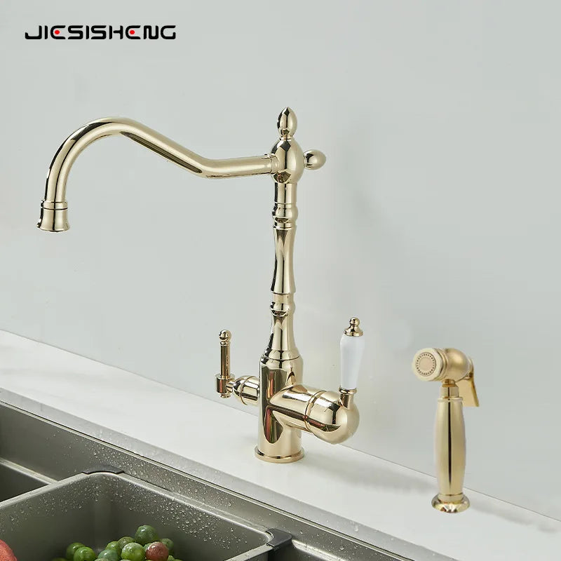 Brass Light Luxury Three-In-One Pure Water Faucet Sink