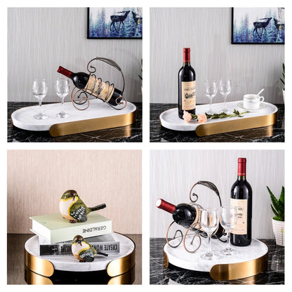 Scandinavian Decorative Natural Marble Tray Bathroom Luxury