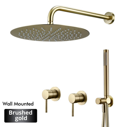Rainfall Shower Rose Gold Wall Mounted Bathroom Shower