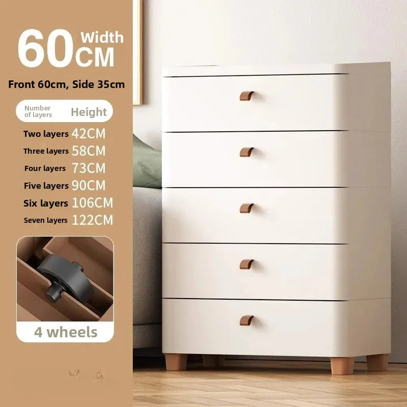 Narrow Multi-Layer Drawer Style Storage Cabinet Bathroom