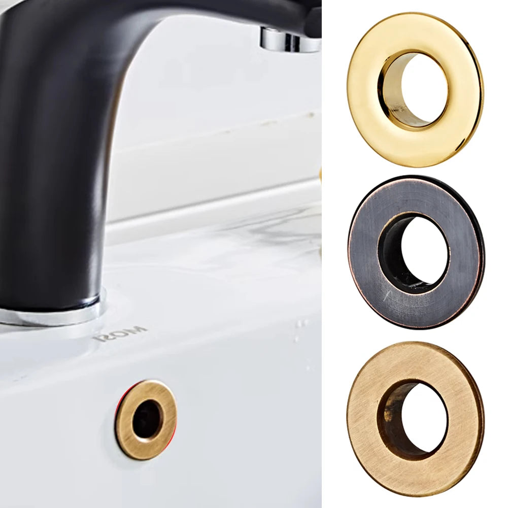 Bathroom Basin Faucet Sink Overflow Cover Brass Six-Foot
