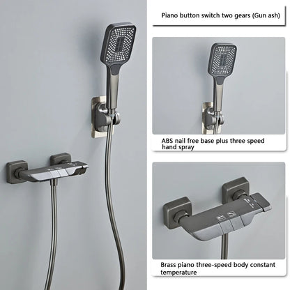 Modern Shower System Full Grey Way Piano Keys