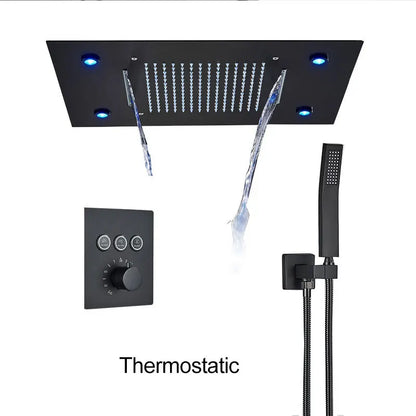Black Ceiling Canopy Bathroom Shower Faucet Cold Mixer