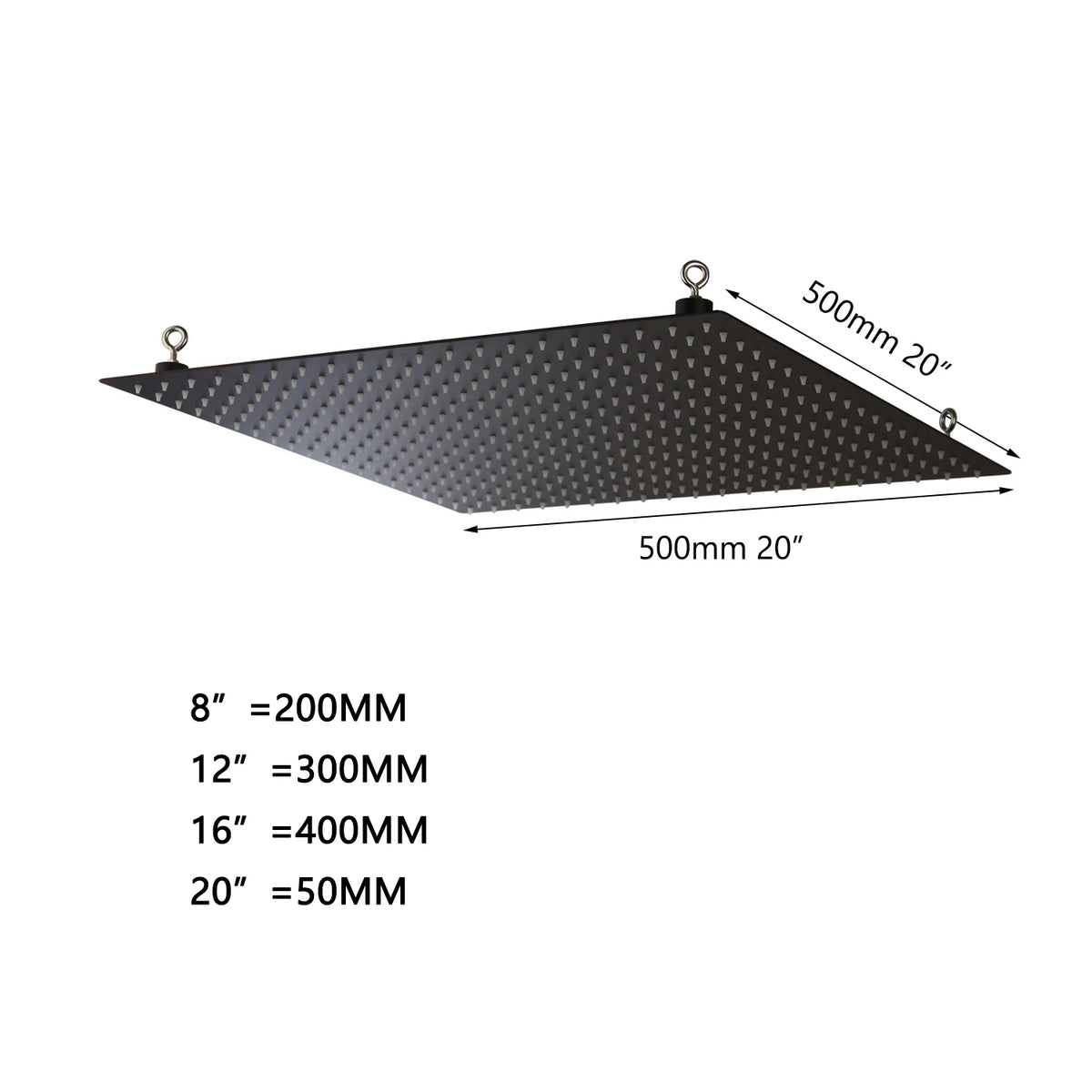 Kemaidi Shower Head Black Led Square Rainfall Shower