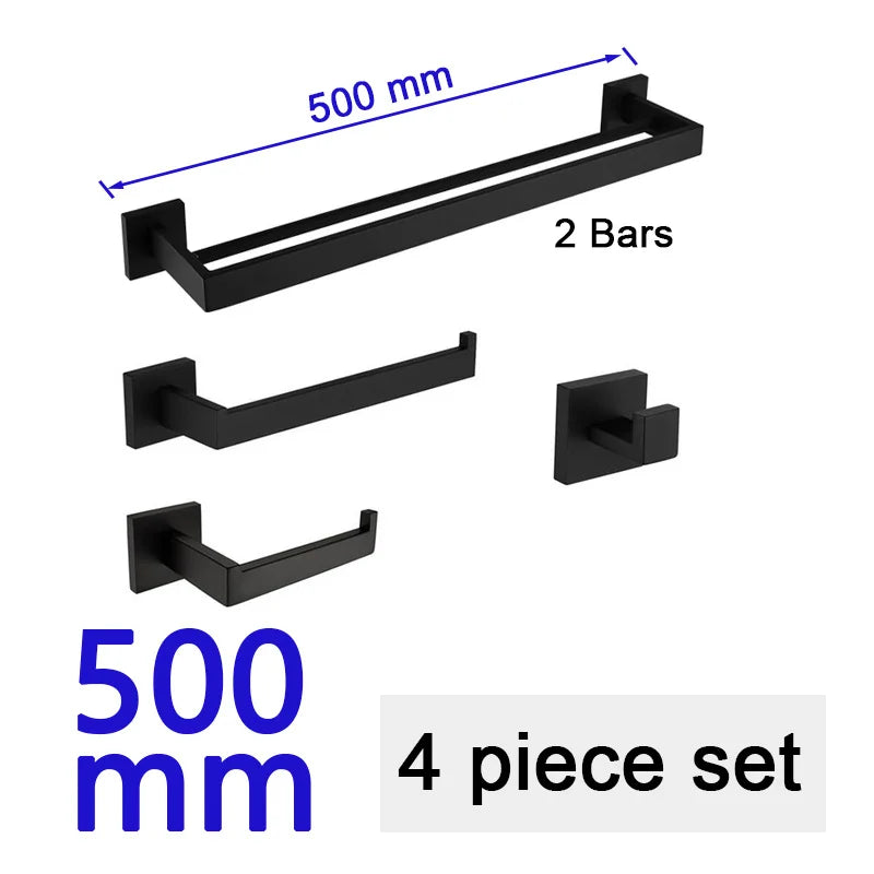 Matte Black Bathroom Hardware 304 Stainless Steel Towel