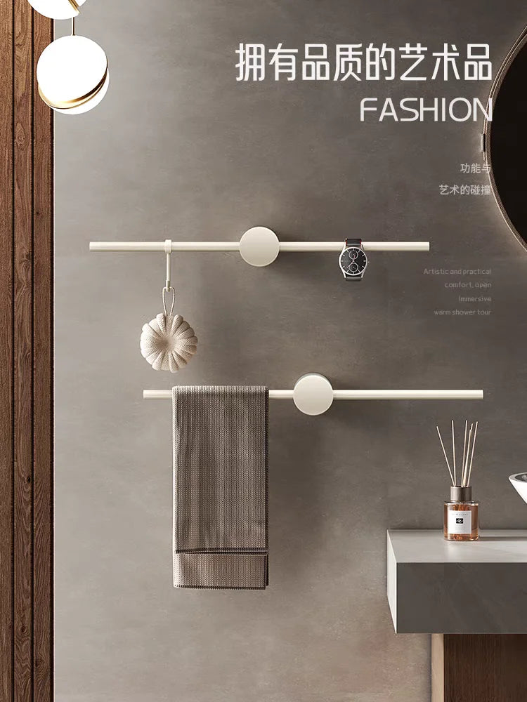 Bathroom Towel Rack Brass Wall-Mounted Toilet Space White