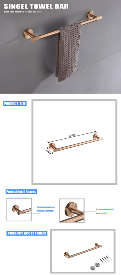 Brushed Rose Gold Toilet Brush Holder Toilet Paper