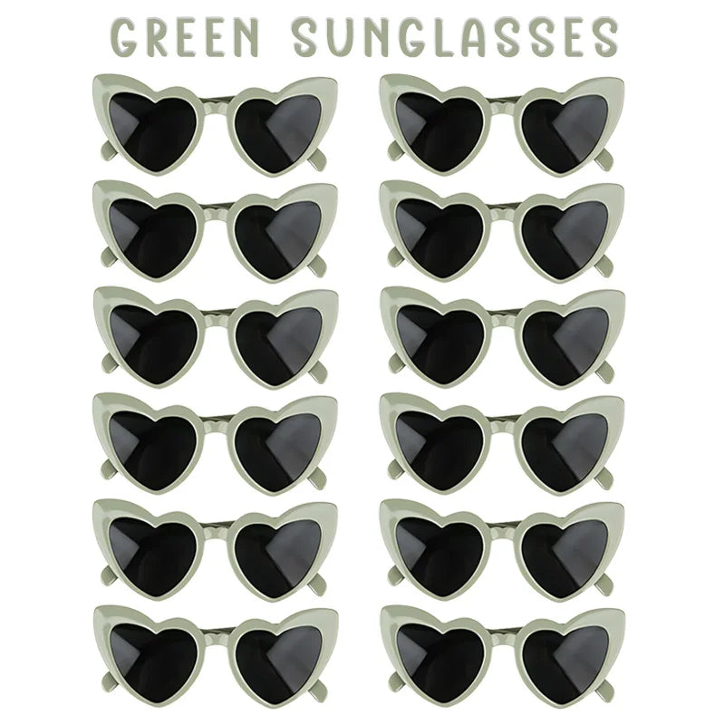 12-100pcs Wedding Sunglasses Guests Heart Shaped Sunglasses