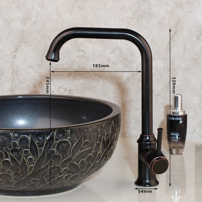 Kemaidi Antique Brass Handle Bathroom Faucets Mixer Tap