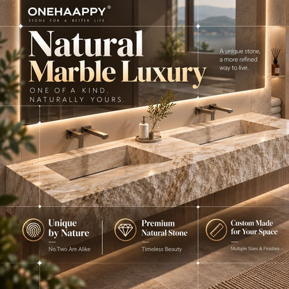 Any Size Custom Luxury Natural Stone Bathroom Vanity