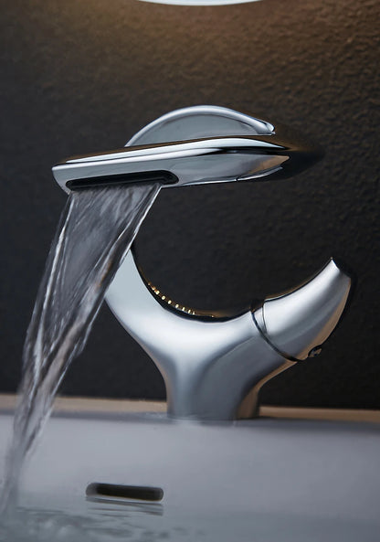 Design Basin Faucet Brass Bathroom Basin Waterfall Cold