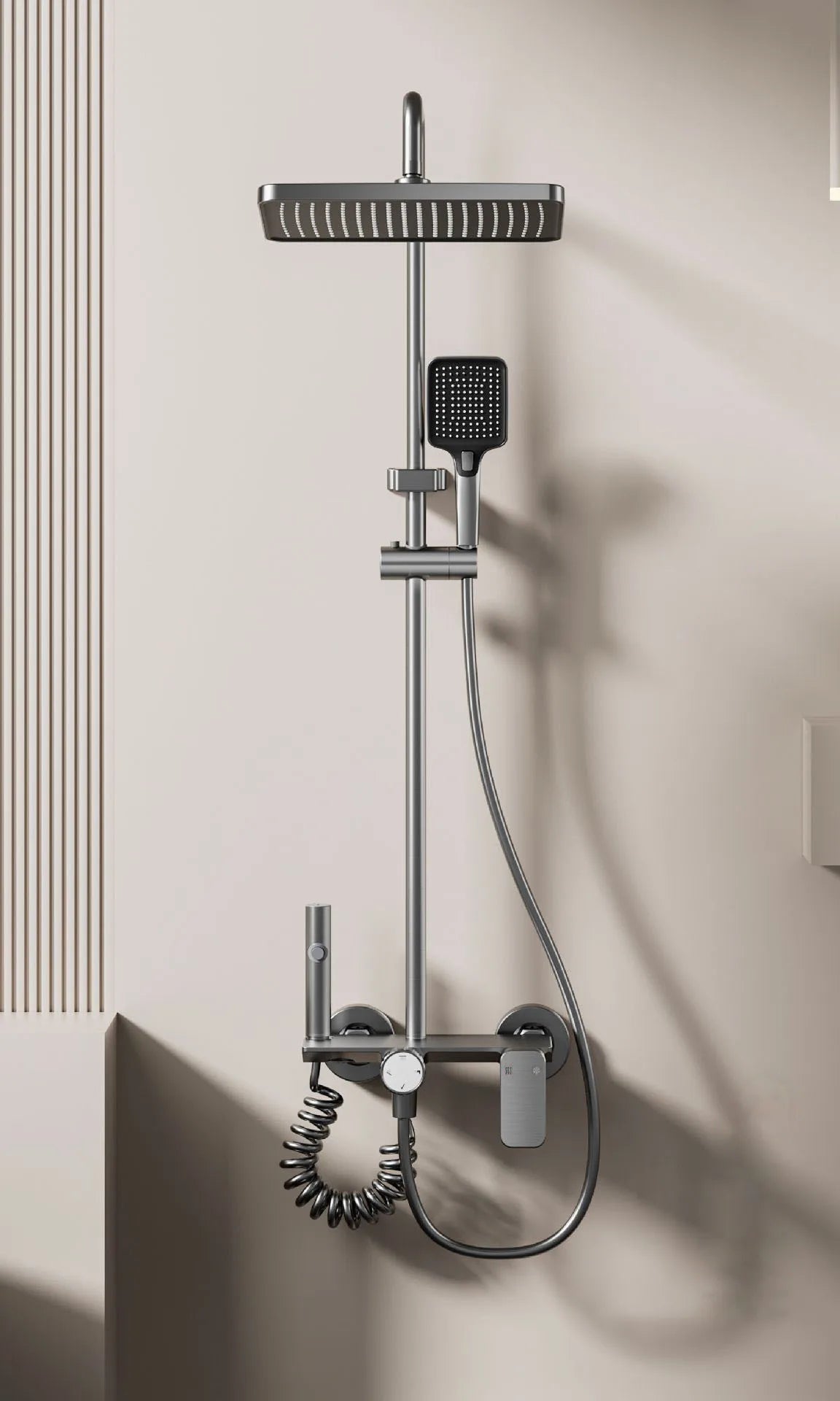 Bathroom Shower System Cold Water Rotary Knob Pressurize