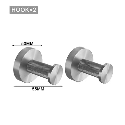 Brushed Nickel Bathroom Wall Mount Bath Shelf Robe