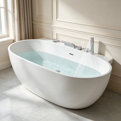 Silver Modern Bathroom Waterfall Faucet Wide Spout Anti-Splash