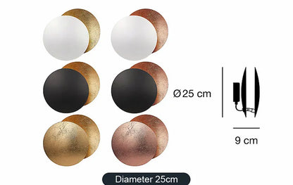 Modern Texture Designer Round Wall Lamp Rotatable Black
