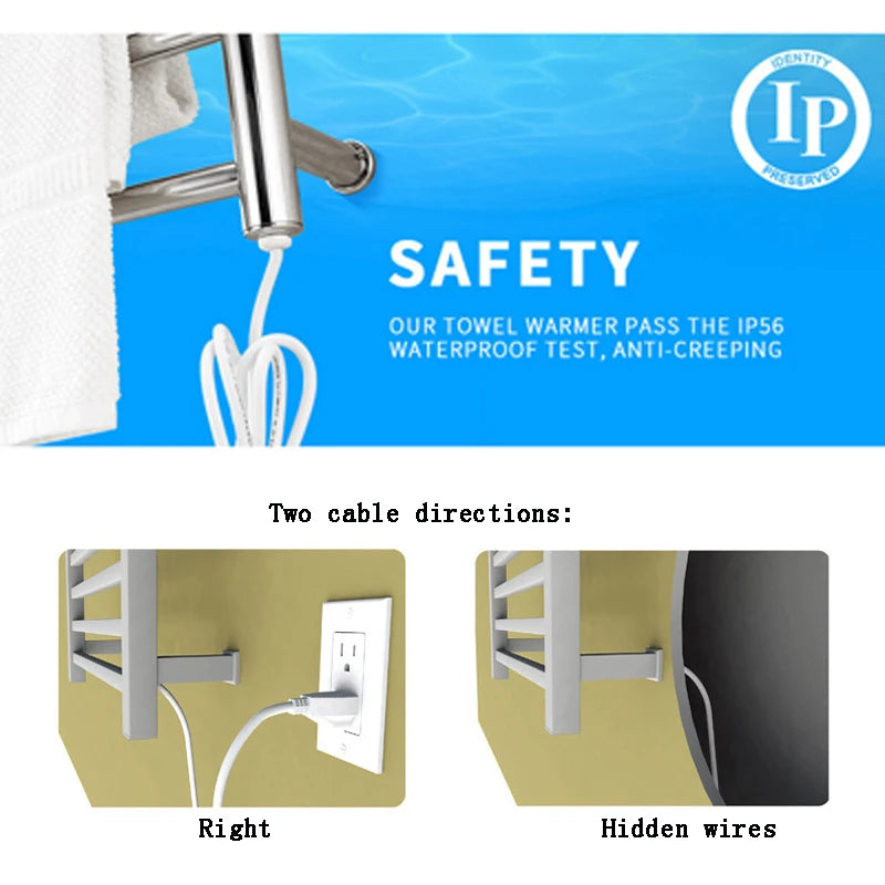 Electric Towel Rack 304 Stainless Steel Temperature&Time Control