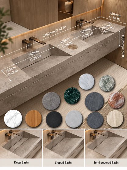 Any Size Custom Luxury Natural Stone Bathroom Vanity