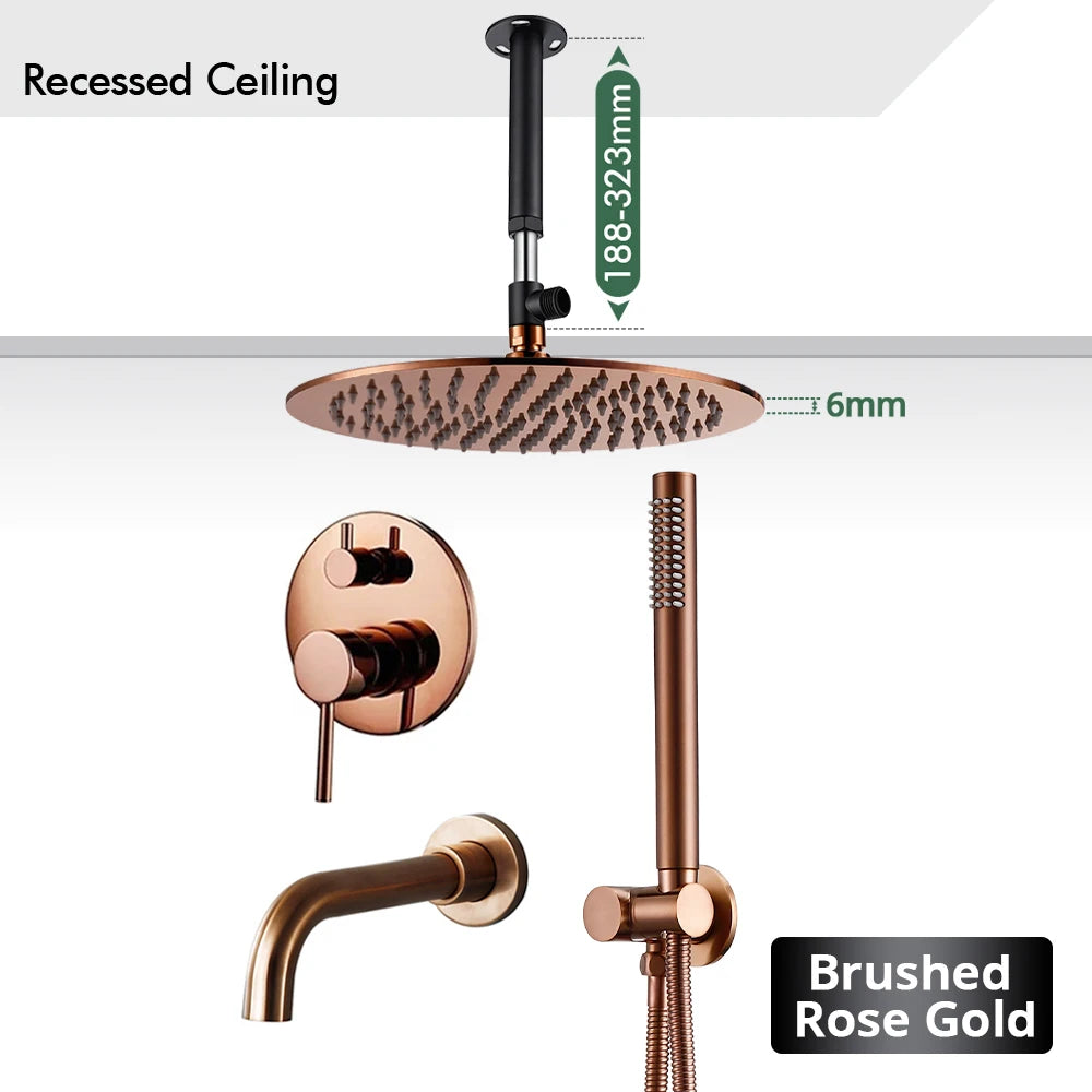 Bathroom Faucet Shower Mixer Tap Spout Black Solid