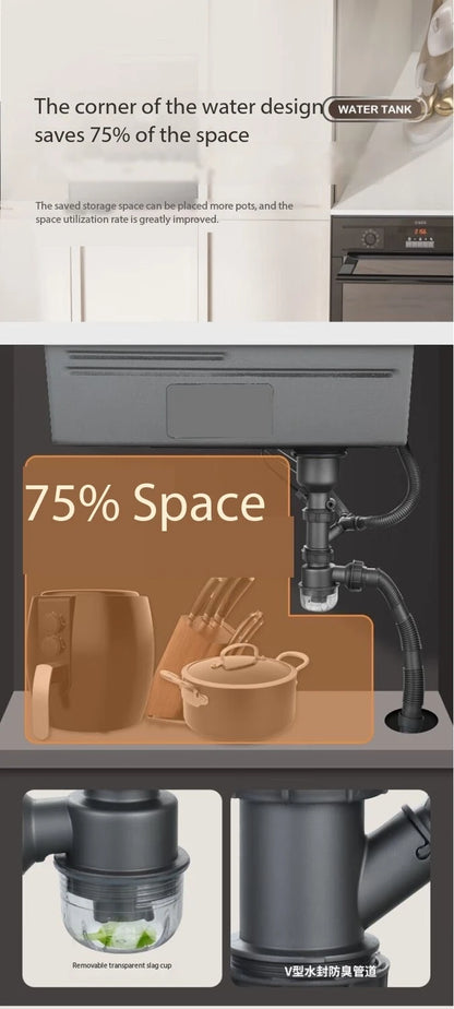 0mm Double Waterfall Sink Embossed Stainless Steel Sink