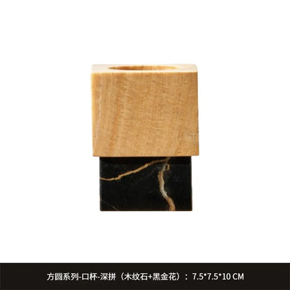 Nordic Color-Blocked Marble Lotion Bottle Aromatherapy Tray