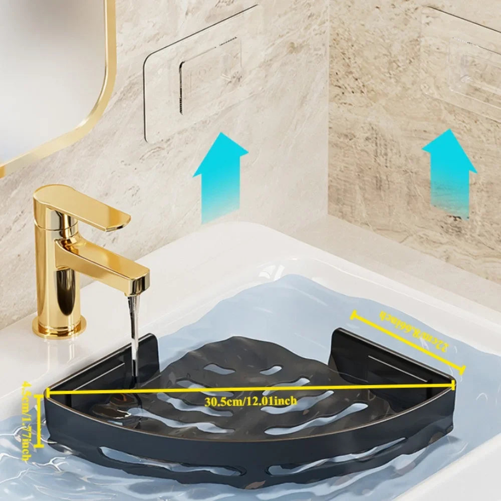 1/2/3pcs Plastic Bathroom Storage Rack Shampoo Holder Adhensive