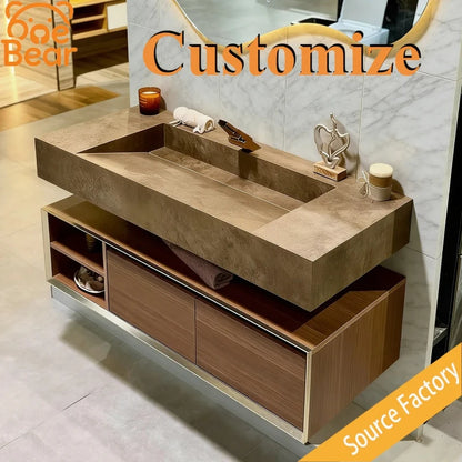 Any Size Custom Medieval Style Marble Sink Bathroom