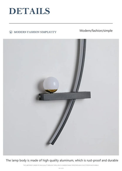 Modern Led Simple Art Bedroom Bedside Wall Lamp