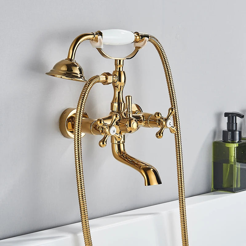 Retro Antique Brass Black Bronze Bathtub Shower Faucets