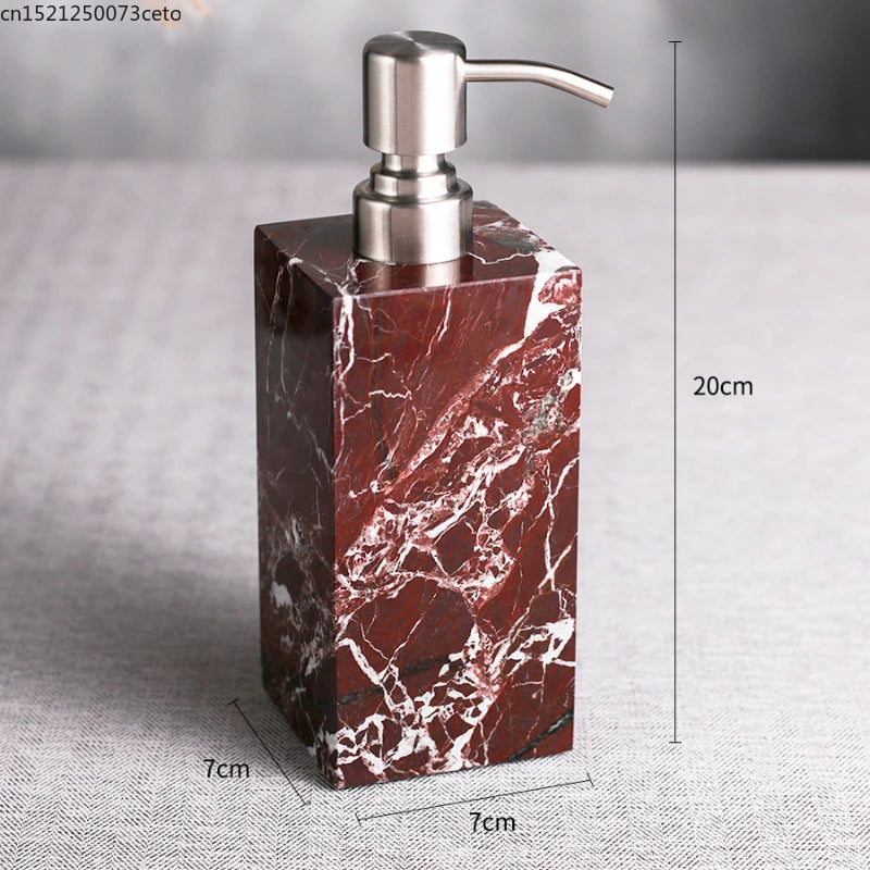 Natural Purple Red Marble Bathroom Lotion Bottle Toothbrush