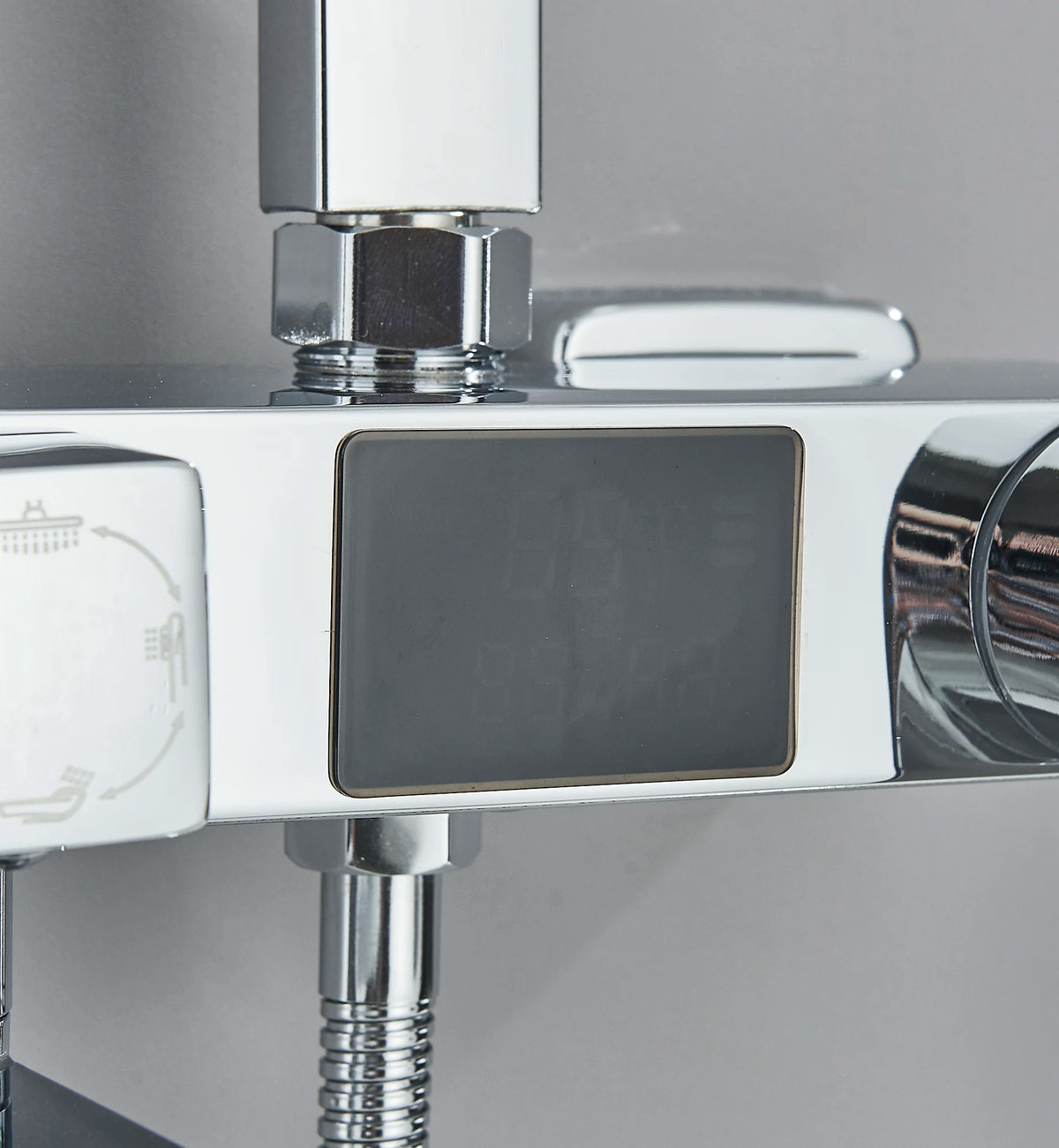 Chrome/Black Thermostat Shower Faucet Ways Bathroom Faucet