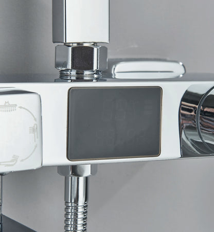 Chrome/Black Thermostat Shower Faucet Ways Bathroom Faucet