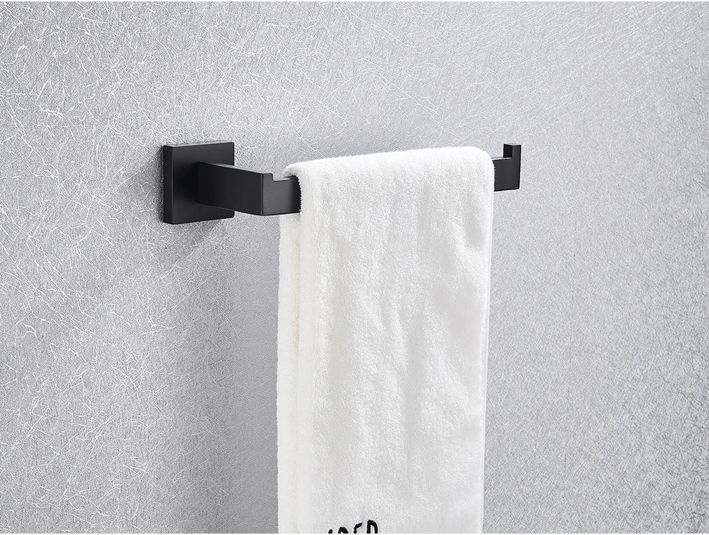 Bathroom Hardware Black Robe Hook Towel Rail Bar