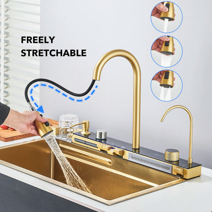 Golden Smart Digital Display Integrated Sink Temperature Control