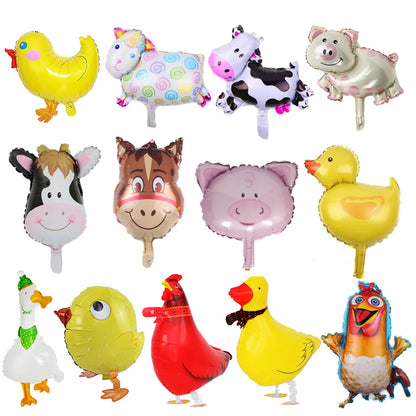 10/30/50pcs Farm Mini Animal Balloon Little Pig Duck