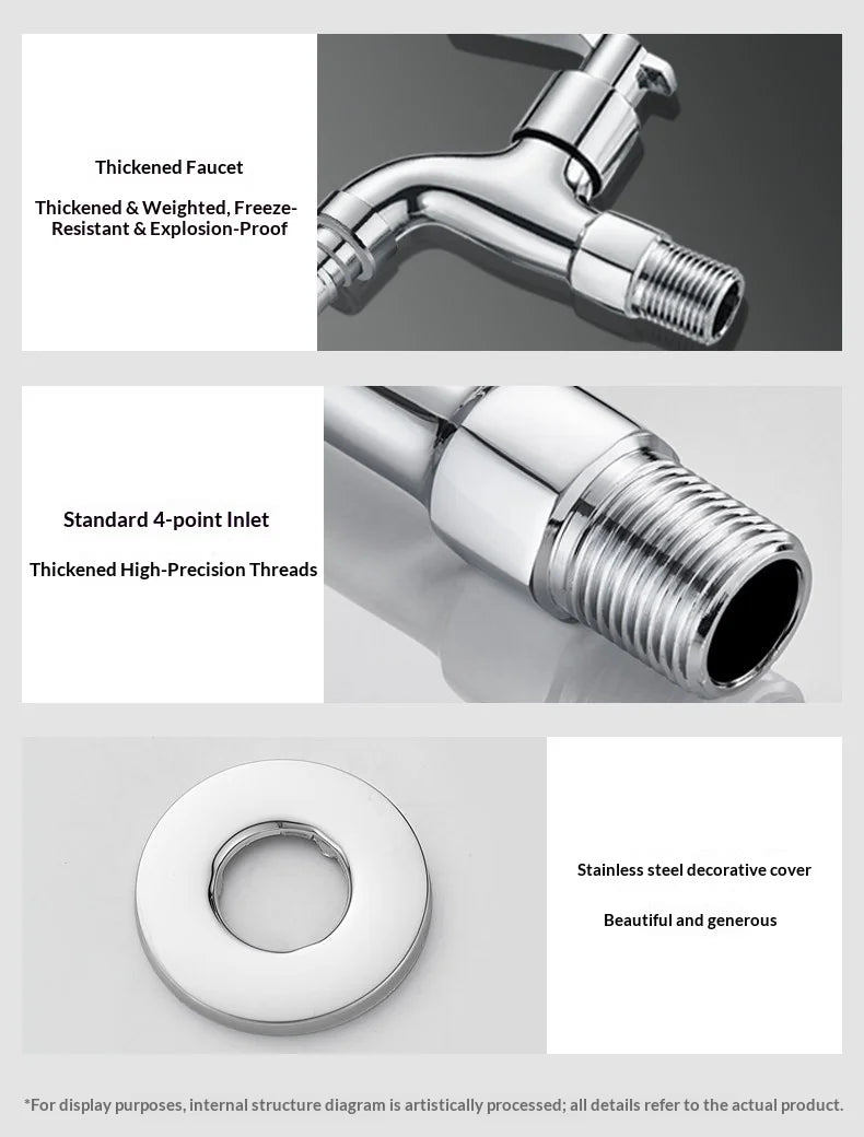 Zinc Alloy Wall Mount G1/2 Cold Water Tap