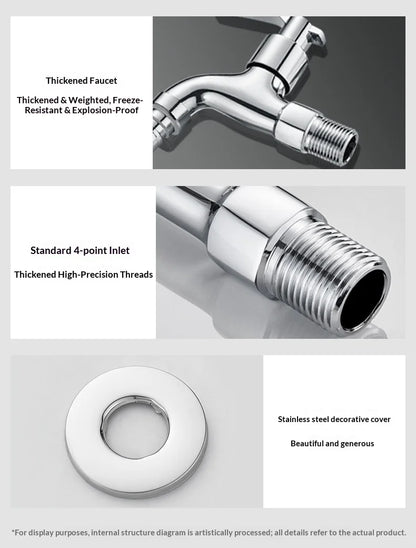Zinc Alloy Wall Mount G1/2 Cold Water Tap
