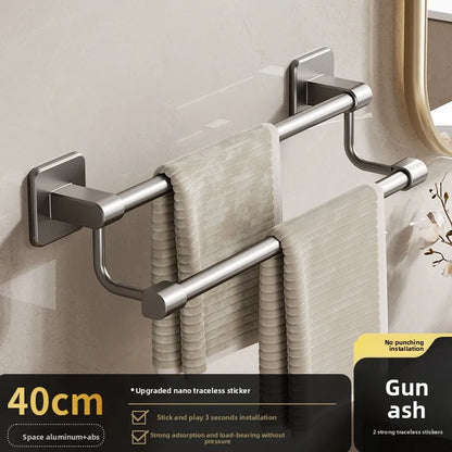 Adhesive Towel Rack 30-80cm Adjustable No Drill Bathroom