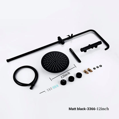 Rose Gold Thermostatic Shower Falcet Sets Wall Mount