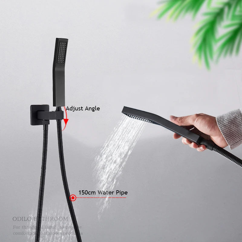 Luxury Bathroom Shower Faucet Led Rainfall/Waterfall Shower Head