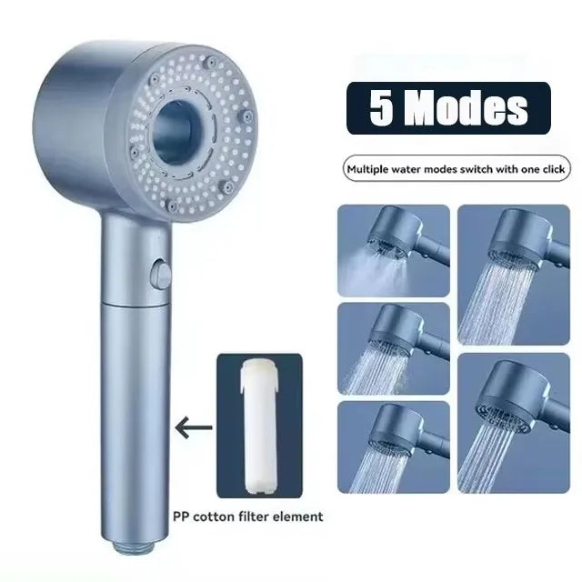 In Large Flow Shower Head Filter Modes High