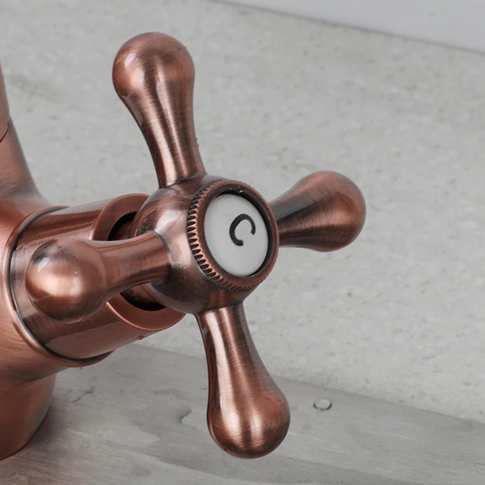 Kemaidi Gold Bathroom Sink Faucet Brass Hole Deck