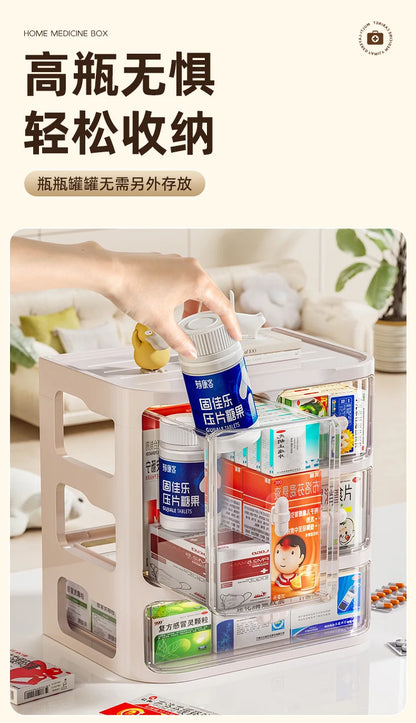 Storage Box Multi-Layer Dust-Proof Drawer Style Medicine Cabinet