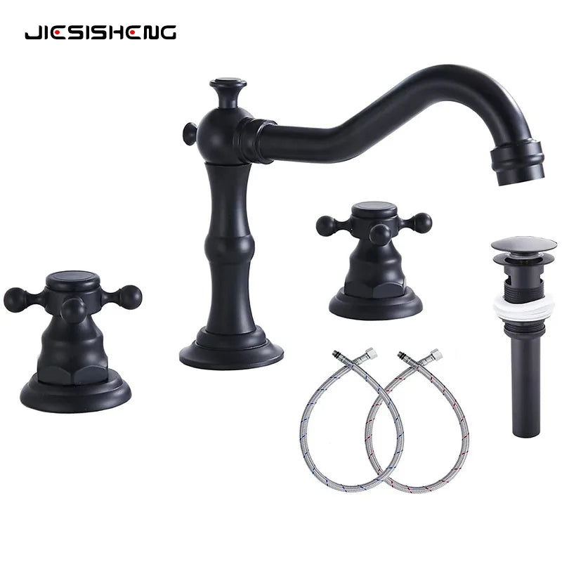 Widespread Bathroom Sink Faucet Hole Deck Mounted Dual