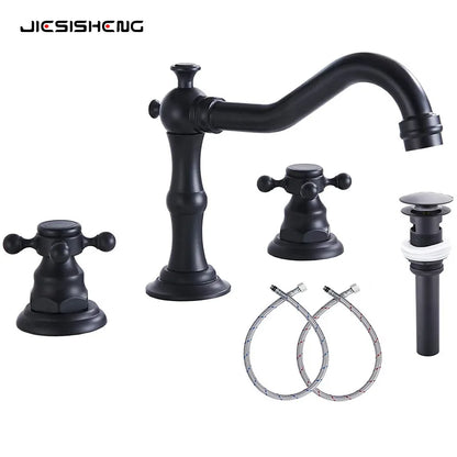 Widespread Bathroom Sink Faucet Hole Deck Mounted Dual