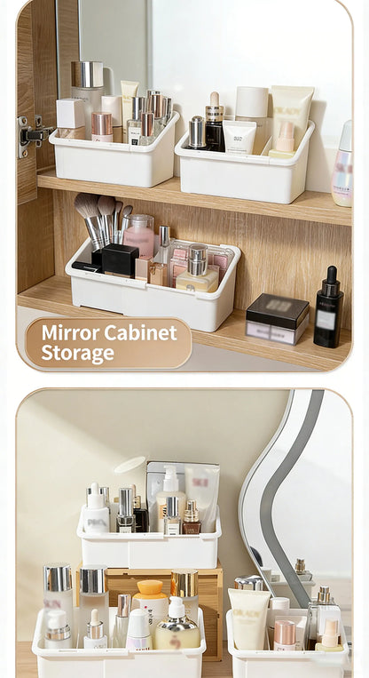 1/2/4pcs Mirror Cabinet Expandable Cosmetic Storage Box